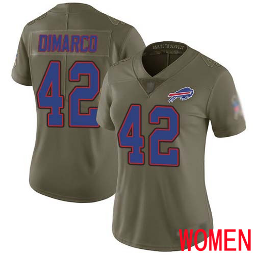Women Buffalo Bills #42 Patrick DiMarco Limited Olive 2017 Salute to Service NFL Jersey->women nfl jersey->Women Jersey